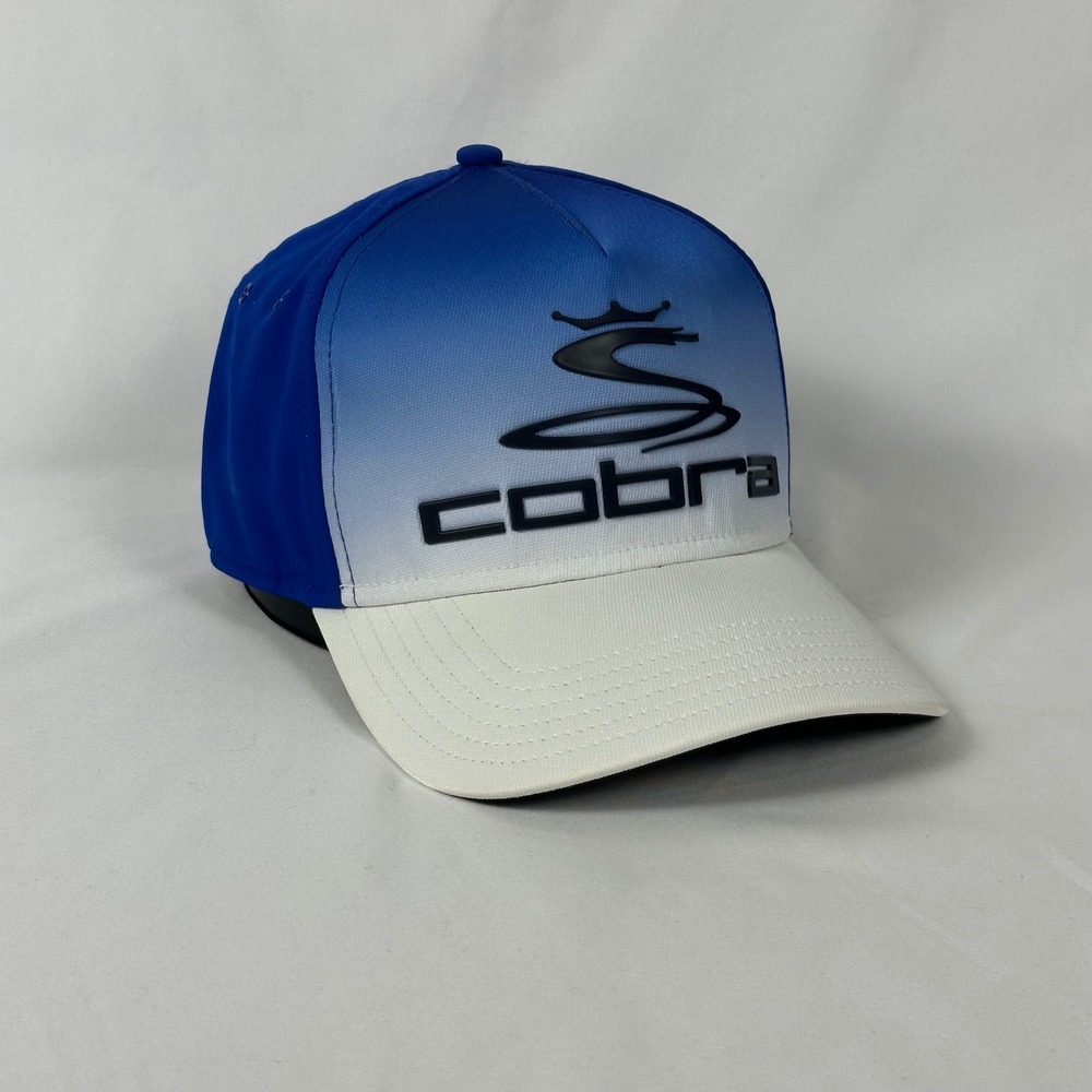 Cobra Golf Hat Mens L/XL Blue White Gradient Silicone Logo Flex Fit Cap